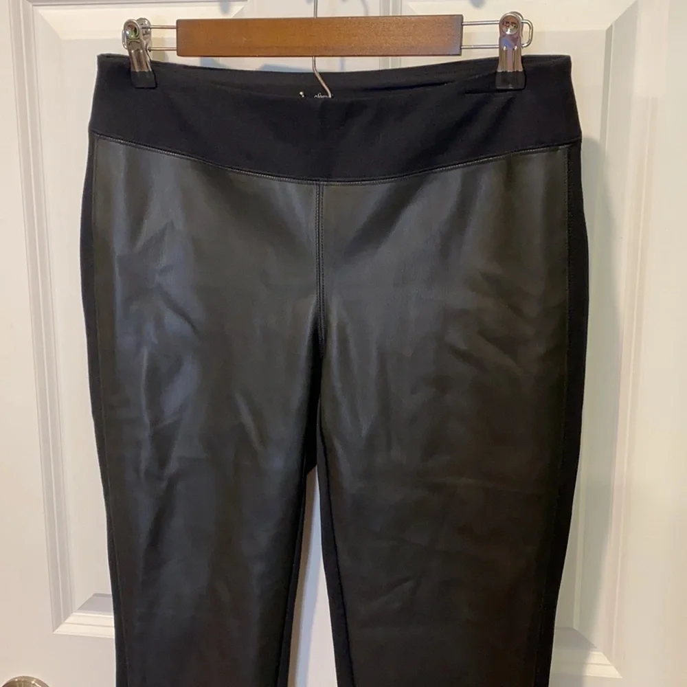 Soma Faux Leather Front Smoothing Ponte Pants New